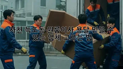 사천 늑도동 원룸이사 용달, 믿을 수 있는 업체 고르는 법